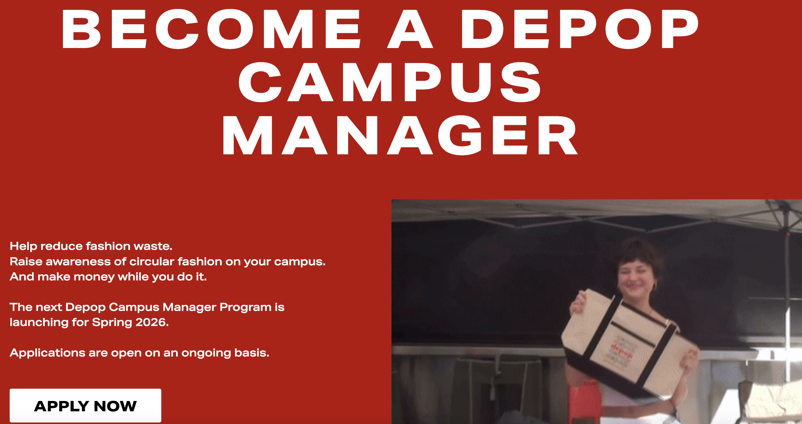 Screenshot of the Depop application page with my video on top